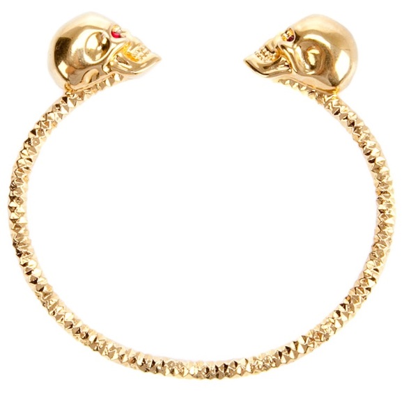 ISO Alexander McQueen black gold skull bracelets - Picture 2 of 3